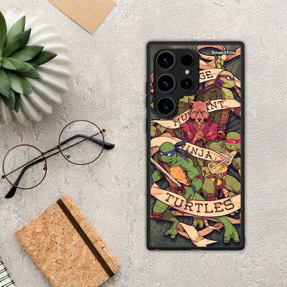Θήκη Samsung Galaxy S24 Ultra Ninja Turtles από τη Smartfits με σχέδιο στο πίσω μέρος και μαύρο περίβλημα | Samsung Galaxy S24 Ultra Ninja Turtles Case with Colorful Back and Black Bezels