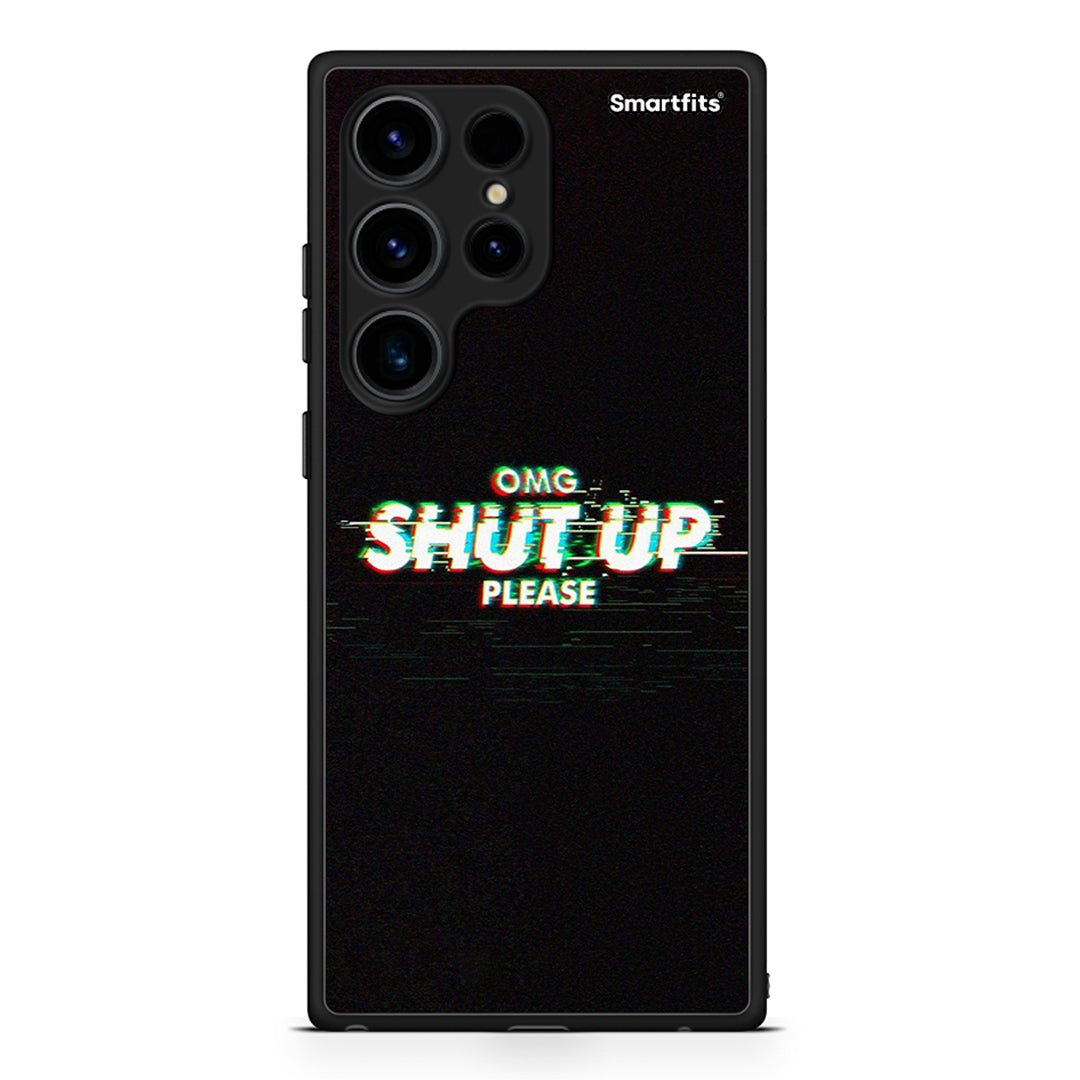 Θήκη Samsung Galaxy S24 Ultra OMG ShutUp από τη Smartfits με σχέδιο στο πίσω μέρος και μαύρο περίβλημα | Samsung Galaxy S24 Ultra OMG ShutUp Case with Colorful Back and Black Bezels