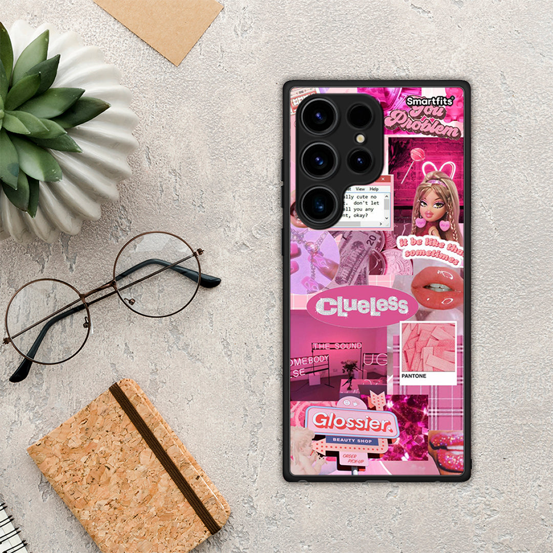Θήκη Samsung Galaxy S24 Ultra Pink Love από τη Smartfits με σχέδιο στο πίσω μέρος και μαύρο περίβλημα | Samsung Galaxy S24 Ultra Pink Love Case with Colorful Back and Black Bezels