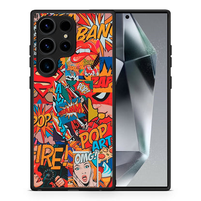 Θήκη Samsung Galaxy S24 Ultra PopArt OMG από τη Smartfits με σχέδιο στο πίσω μέρος και μαύρο περίβλημα | Samsung Galaxy S24 Ultra PopArt OMG Case with Colorful Back and Black Bezels