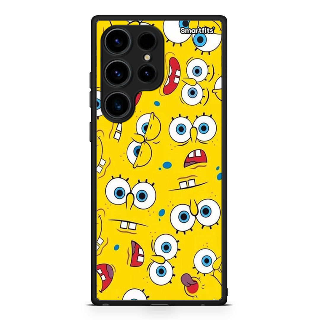 Θήκη Samsung Galaxy S24 Ultra PopArt Sponge από τη Smartfits με σχέδιο στο πίσω μέρος και μαύρο περίβλημα | Samsung Galaxy S24 Ultra PopArt Sponge Case with Colorful Back and Black Bezels