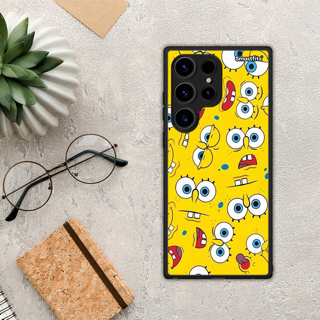 Θήκη Samsung Galaxy S24 Ultra PopArt Sponge από τη Smartfits με σχέδιο στο πίσω μέρος και μαύρο περίβλημα | Samsung Galaxy S24 Ultra PopArt Sponge Case with Colorful Back and Black Bezels