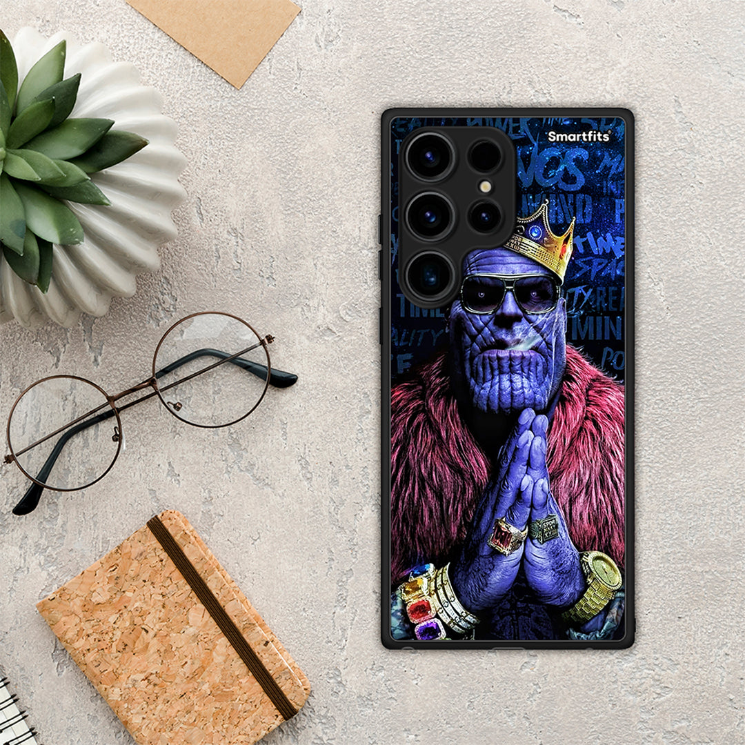 Θήκη Samsung Galaxy S24 Ultra PopArt Thanos από τη Smartfits με σχέδιο στο πίσω μέρος και μαύρο περίβλημα | Samsung Galaxy S24 Ultra PopArt Thanos Case with Colorful Back and Black Bezels