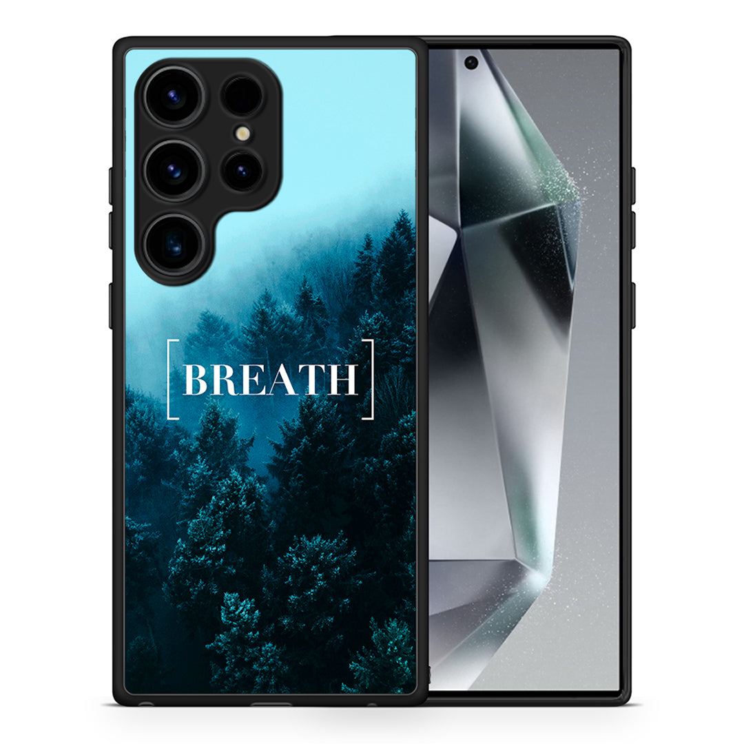 Θήκη Samsung Galaxy S24 Ultra Quote Breath από τη Smartfits με σχέδιο στο πίσω μέρος και μαύρο περίβλημα | Samsung Galaxy S24 Ultra Quote Breath Case with Colorful Back and Black Bezels