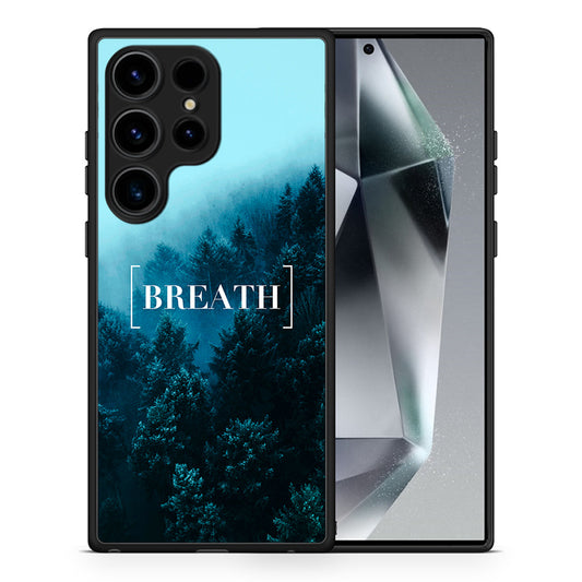 Θήκη Samsung Galaxy S24 Ultra Quote Breath από τη Smartfits με σχέδιο στο πίσω μέρος και μαύρο περίβλημα | Samsung Galaxy S24 Ultra Quote Breath Case with Colorful Back and Black Bezels