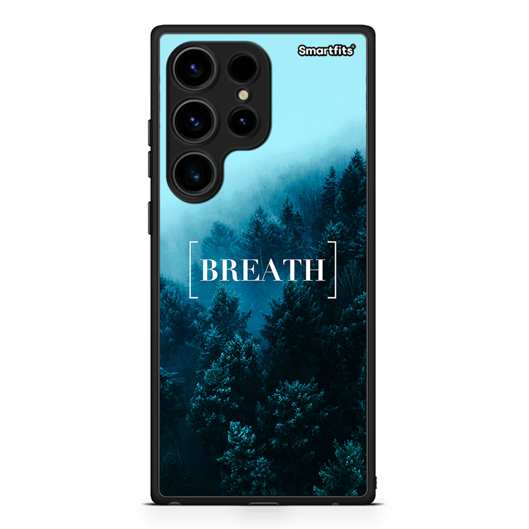Θήκη Samsung Galaxy S24 Ultra Quote Breath από τη Smartfits με σχέδιο στο πίσω μέρος και μαύρο περίβλημα | Samsung Galaxy S24 Ultra Quote Breath Case with Colorful Back and Black Bezels