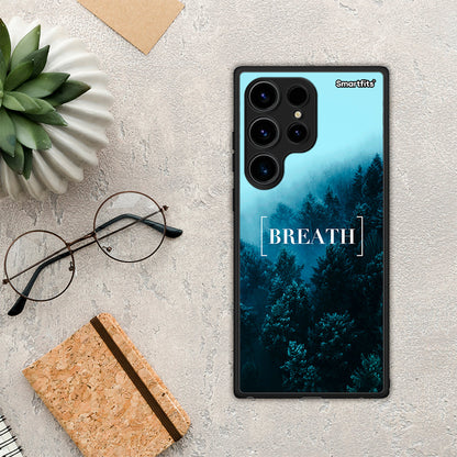 Θήκη Samsung Galaxy S24 Ultra Quote Breath από τη Smartfits με σχέδιο στο πίσω μέρος και μαύρο περίβλημα | Samsung Galaxy S24 Ultra Quote Breath Case with Colorful Back and Black Bezels