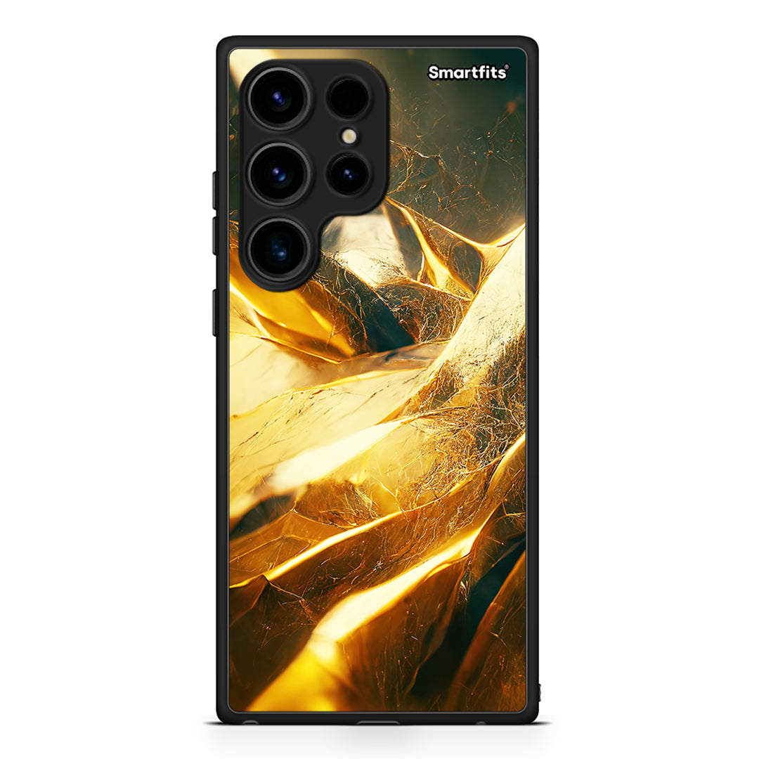 Θήκη Samsung Galaxy S24 Ultra Real Gold από τη Smartfits με σχέδιο στο πίσω μέρος και μαύρο περίβλημα | Samsung Galaxy S24 Ultra Real Gold Case with Colorful Back and Black Bezels