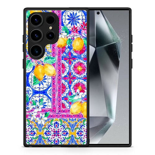 Θήκη Samsung Galaxy S24 Ultra Retro Spring από τη Smartfits με σχέδιο στο πίσω μέρος και μαύρο περίβλημα | Samsung Galaxy S24 Ultra Retro Spring Case with Colorful Back and Black Bezels
