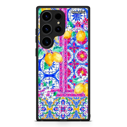 Θήκη Samsung Galaxy S24 Ultra Retro Spring από τη Smartfits με σχέδιο στο πίσω μέρος και μαύρο περίβλημα | Samsung Galaxy S24 Ultra Retro Spring Case with Colorful Back and Black Bezels