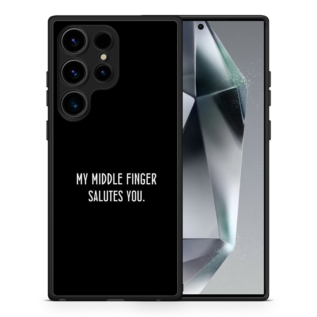 Θήκη Samsung Galaxy S24 Ultra Salute από τη Smartfits με σχέδιο στο πίσω μέρος και μαύρο περίβλημα | Samsung Galaxy S24 Ultra Salute Case with Colorful Back and Black Bezels