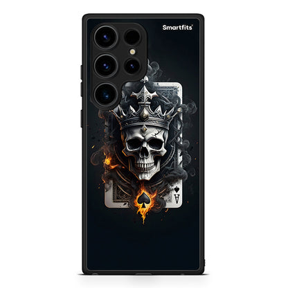 Θήκη Samsung Galaxy S24 Ultra Skull King Ace από τη Smartfits με σχέδιο στο πίσω μέρος και μαύρο περίβλημα | Samsung Galaxy S24 Ultra Skull King Ace Case with Colorful Back and Black Bezels