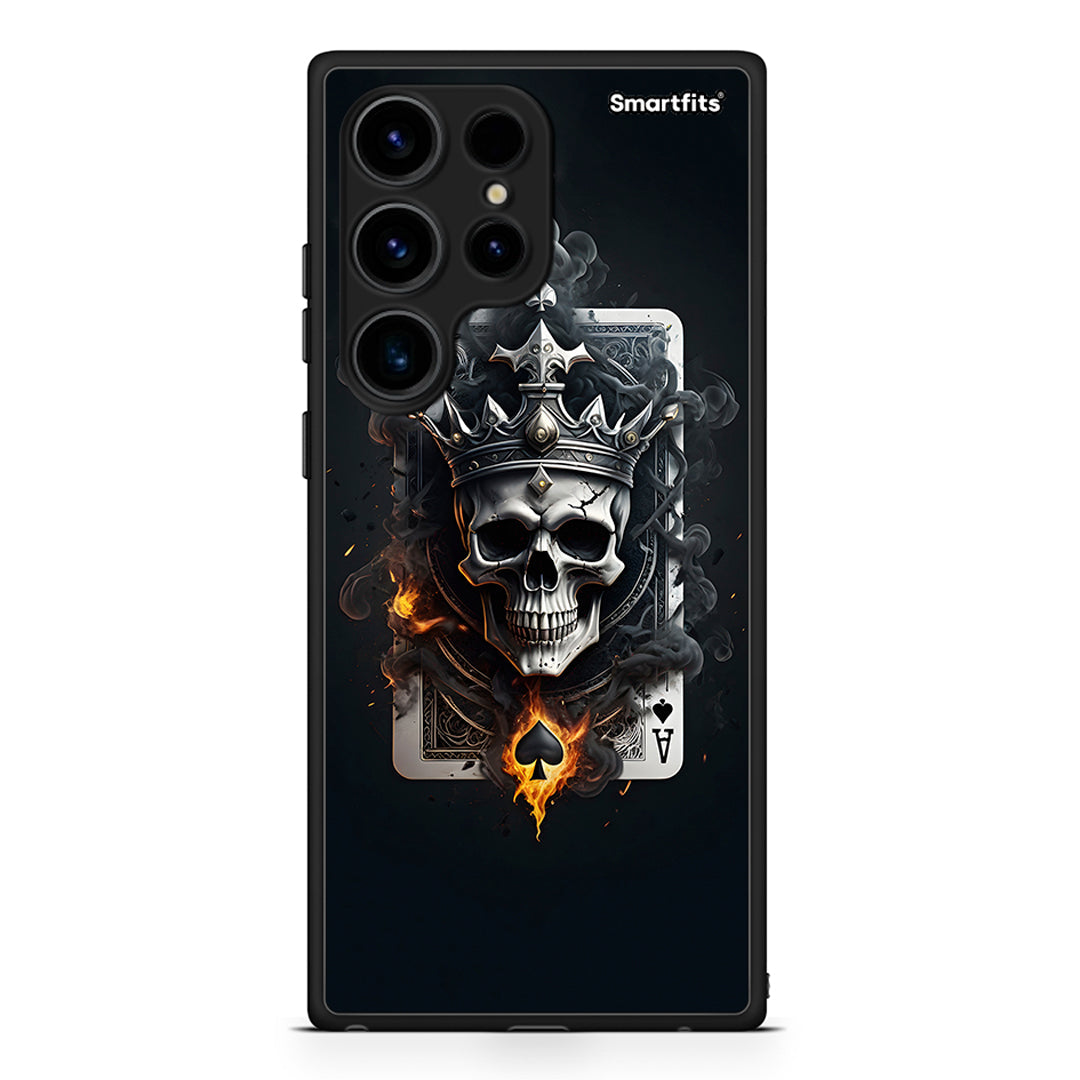 Θήκη Samsung Galaxy S24 Ultra Skull King Ace από τη Smartfits με σχέδιο στο πίσω μέρος και μαύρο περίβλημα | Samsung Galaxy S24 Ultra Skull King Ace Case with Colorful Back and Black Bezels