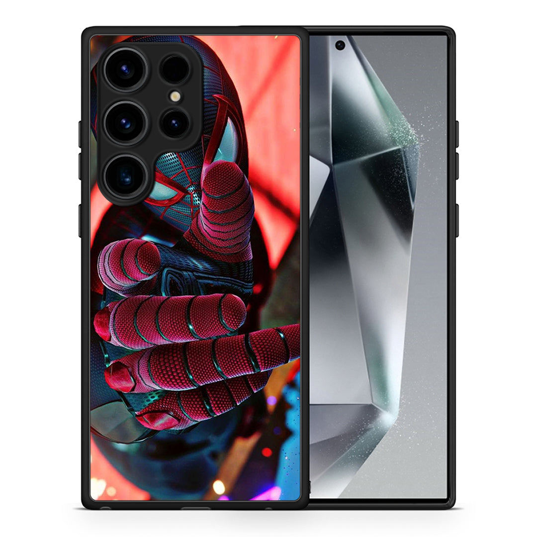 Θήκη Samsung Galaxy S24 Ultra Spider Hand από τη Smartfits με σχέδιο στο πίσω μέρος και μαύρο περίβλημα | Samsung Galaxy S24 Ultra Spider Hand Case with Colorful Back and Black Bezels