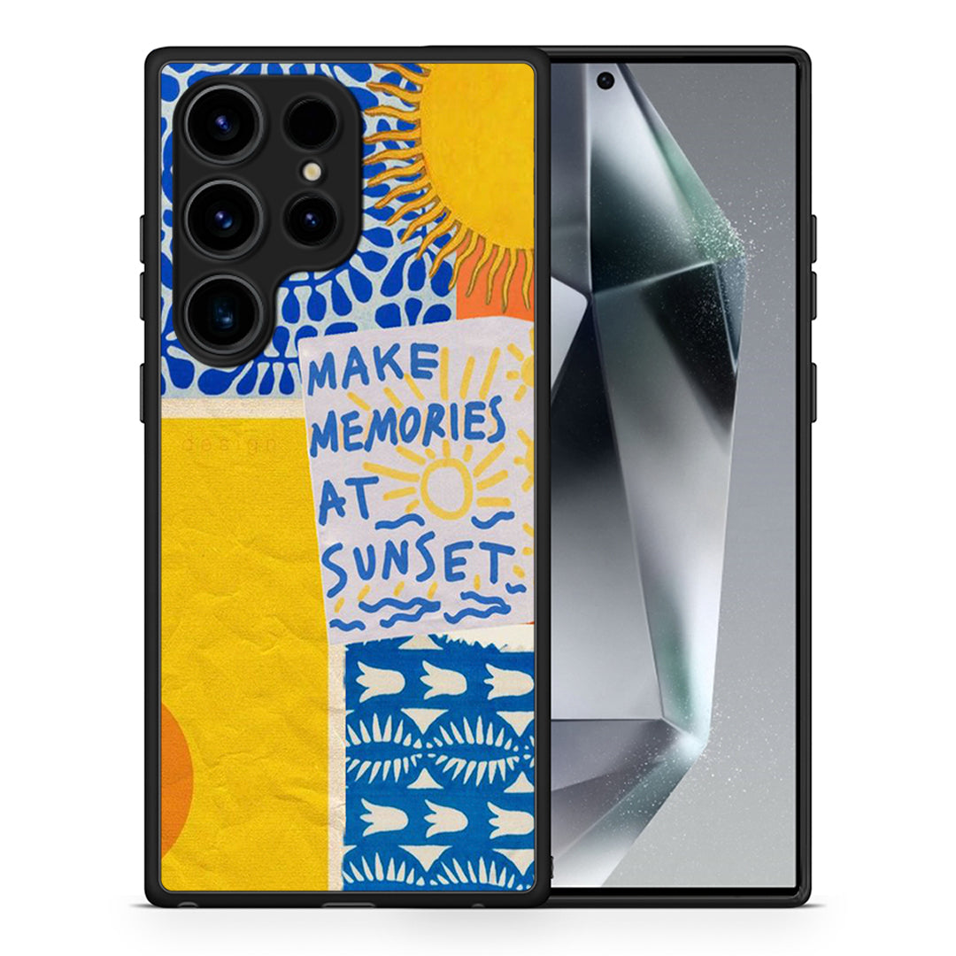 Θήκη Samsung Galaxy S24 Ultra Sunset Memories από τη Smartfits με σχέδιο στο πίσω μέρος και μαύρο περίβλημα | Samsung Galaxy S24 Ultra Sunset Memories Case with Colorful Back and Black Bezels