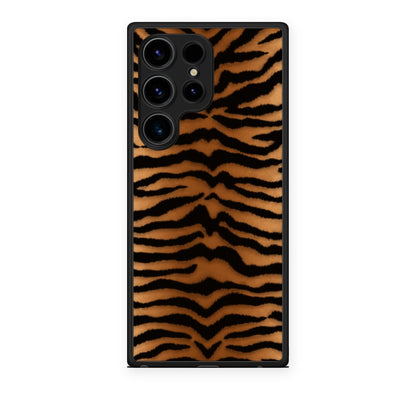 Θήκη Samsung Galaxy S24 Ultra Tiger Print Orange and Black από τη Smartfits με σχέδιο στο πίσω μέρος και μαύρο περίβλημα | Samsung Galaxy S24 Ultra Tiger Print Orange and Black case with colorful back and black bezels