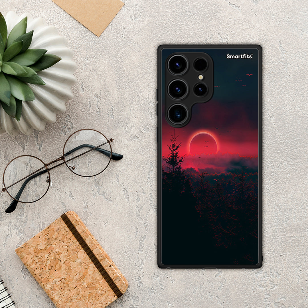 Θήκη Samsung Galaxy S24 Ultra Tropic Sunset από τη Smartfits με σχέδιο στο πίσω μέρος και μαύρο περίβλημα | Samsung Galaxy S24 Ultra Tropic Sunset Case with Colorful Back and Black Bezels