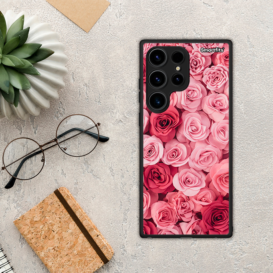 Θήκη Samsung Galaxy S24 Ultra Valentine RoseGarden από τη Smartfits με σχέδιο στο πίσω μέρος και μαύρο περίβλημα | Samsung Galaxy S24 Ultra Valentine RoseGarden Case with Colorful Back and Black Bezels