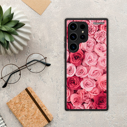 Θήκη Samsung Galaxy S24 Ultra Valentine RoseGarden από τη Smartfits με σχέδιο στο πίσω μέρος και μαύρο περίβλημα | Samsung Galaxy S24 Ultra Valentine RoseGarden Case with Colorful Back and Black Bezels