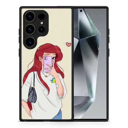 Θήκη Samsung Galaxy S24 Ultra Walking Mermaid από τη Smartfits με σχέδιο στο πίσω μέρος και μαύρο περίβλημα | Samsung Galaxy S24 Ultra Walking Mermaid Case with Colorful Back and Black Bezels