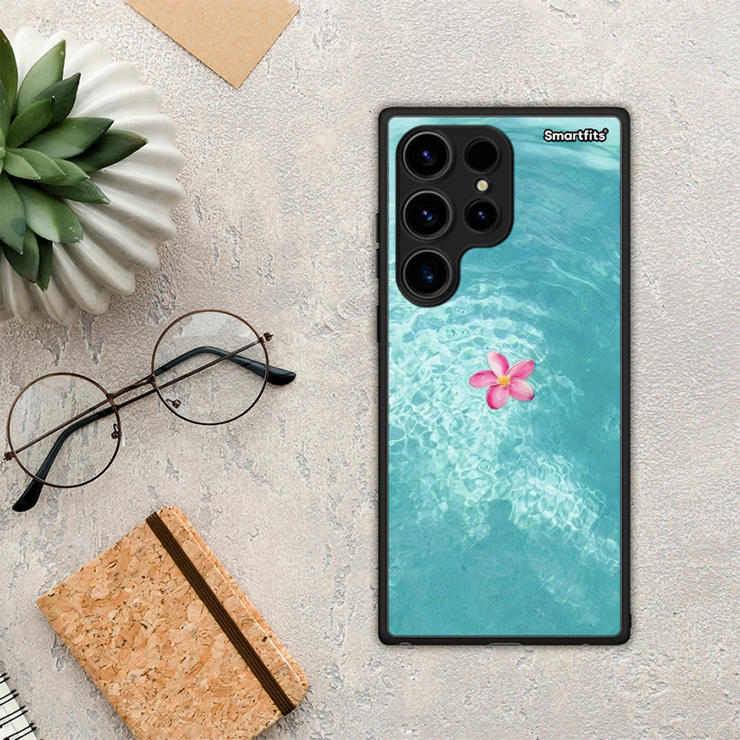 Θήκη Samsung Galaxy S24 Ultra Water Flower από τη Smartfits με σχέδιο στο πίσω μέρος και μαύρο περίβλημα | Samsung Galaxy S24 Ultra Water Flower Case with Colorful Back and Black Bezels