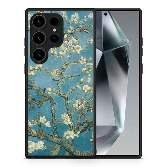 Θήκη Samsung Galaxy S24 Ultra White Blossoms από τη Smartfits με σχέδιο στο πίσω μέρος και μαύρο περίβλημα | Samsung Galaxy S24 Ultra White Blossoms Case with Colorful Back and Black Bezels