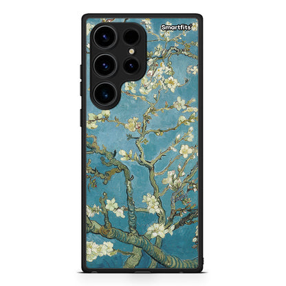 Θήκη Samsung Galaxy S24 Ultra White Blossoms από τη Smartfits με σχέδιο στο πίσω μέρος και μαύρο περίβλημα | Samsung Galaxy S24 Ultra White Blossoms Case with Colorful Back and Black Bezels