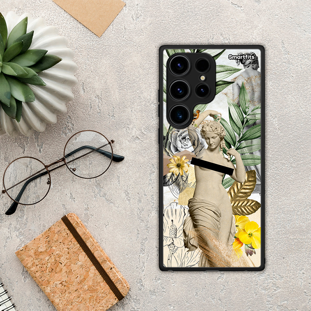 Θήκη Samsung Galaxy S24 Ultra Woman Statue από τη Smartfits με σχέδιο στο πίσω μέρος και μαύρο περίβλημα | Samsung Galaxy S24 Ultra Woman Statue Case with Colorful Back and Black Bezels