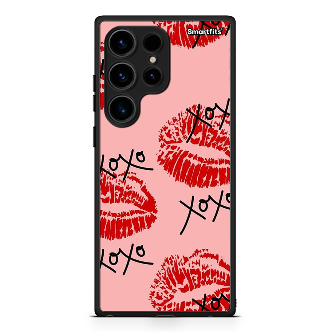 Θήκη Samsung Galaxy S24 Ultra XOXO Lips από τη Smartfits με σχέδιο στο πίσω μέρος και μαύρο περίβλημα | Samsung Galaxy S24 Ultra XOXO Lips Case with Colorful Back and Black Bezels