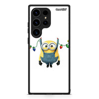 Thumbnail for Θήκη Samsung Galaxy S24 Ultra Xmas Minion Lights από τη Smartfits με σχέδιο στο πίσω μέρος και μαύρο περίβλημα | Samsung Galaxy S24 Ultra Xmas Minion Lights Case with Colorful Back and Black Bezels