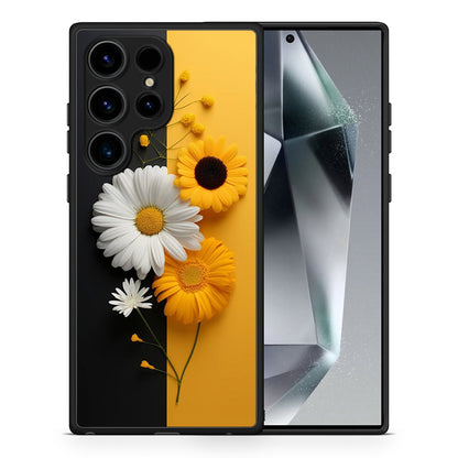 Θήκη Samsung Galaxy S24 Ultra Yellow Daisies από τη Smartfits με σχέδιο στο πίσω μέρος και μαύρο περίβλημα | Samsung Galaxy S24 Ultra Yellow Daisies Case with Colorful Back and Black Bezels