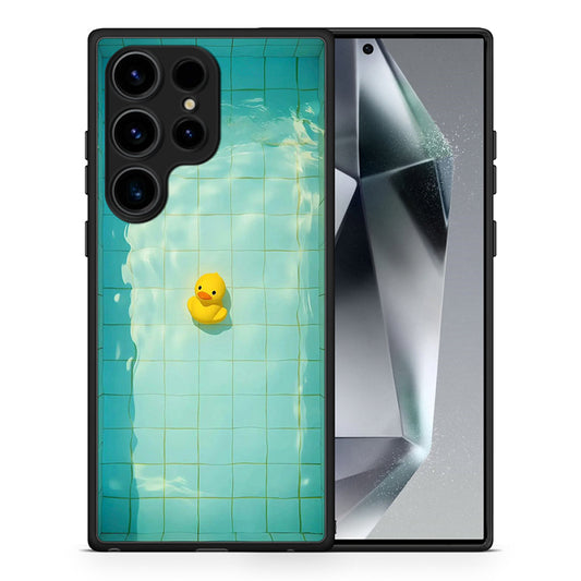Θήκη Samsung Galaxy S24 Ultra Yellow Duck από τη Smartfits με σχέδιο στο πίσω μέρος και μαύρο περίβλημα | Samsung Galaxy S24 Ultra Yellow Duck Case with Colorful Back and Black Bezels