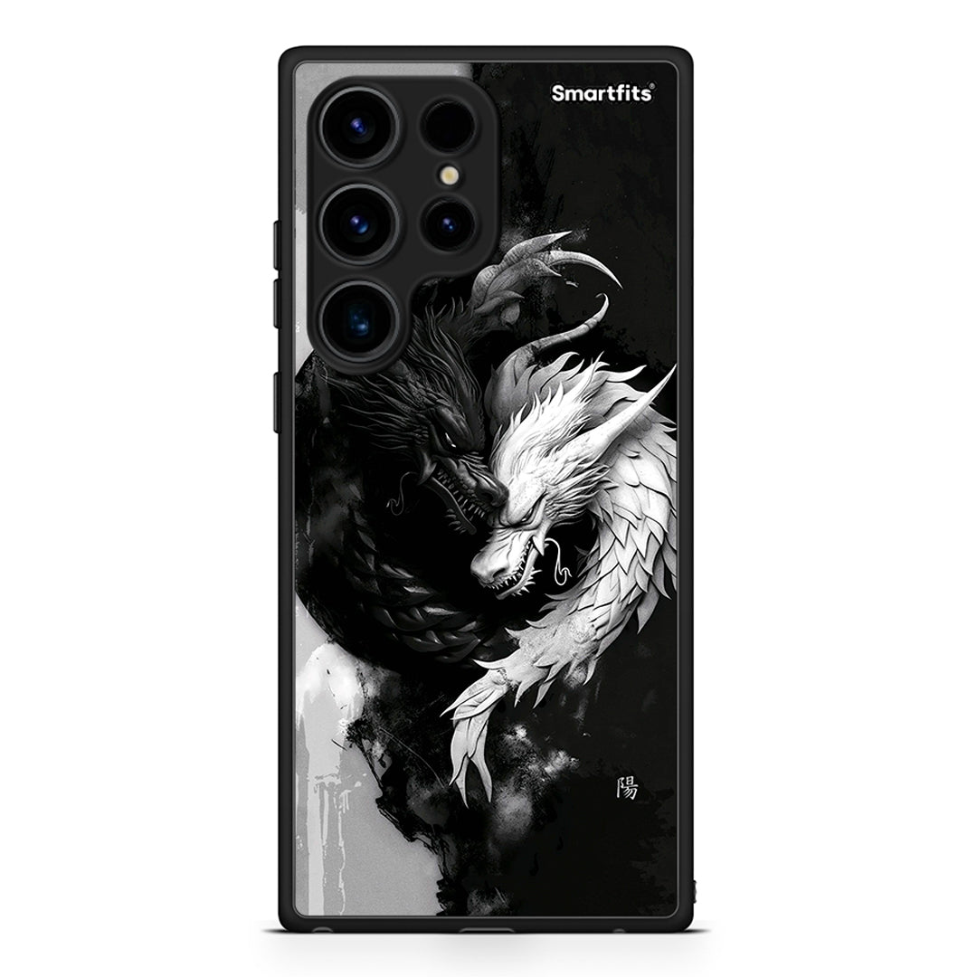 Θήκη Samsung Galaxy S24 Ultra Yin Yang από τη Smartfits με σχέδιο στο πίσω μέρος και μαύρο περίβλημα | Samsung Galaxy S24 Ultra Yin Yang Case with Colorful Back and Black Bezels