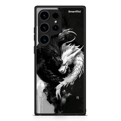 Θήκη Samsung Galaxy S24 Ultra Yin Yang από τη Smartfits με σχέδιο στο πίσω μέρος και μαύρο περίβλημα | Samsung Galaxy S24 Ultra Yin Yang Case with Colorful Back and Black Bezels