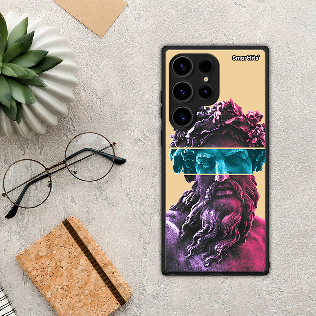 Θήκη Samsung Galaxy S24 Ultra Zeus Art από τη Smartfits με σχέδιο στο πίσω μέρος και μαύρο περίβλημα | Samsung Galaxy S24 Ultra Zeus Art Case with Colorful Back and Black Bezels