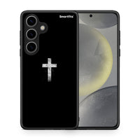 Thumbnail for Θήκη Samsung Galaxy S24 White Cross από τη Smartfits με σχέδιο στο πίσω μέρος και μαύρο περίβλημα | Samsung Galaxy S24 White Cross case with colorful back and black bezels