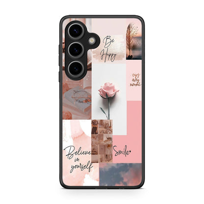 Samsung Galaxy S25 Aesthetic Collage θήκη από τη Smartfits με σχέδιο στο πίσω μέρος και μαύρο περίβλημα | Smartphone case with colorful back and black bezels by Smartfits