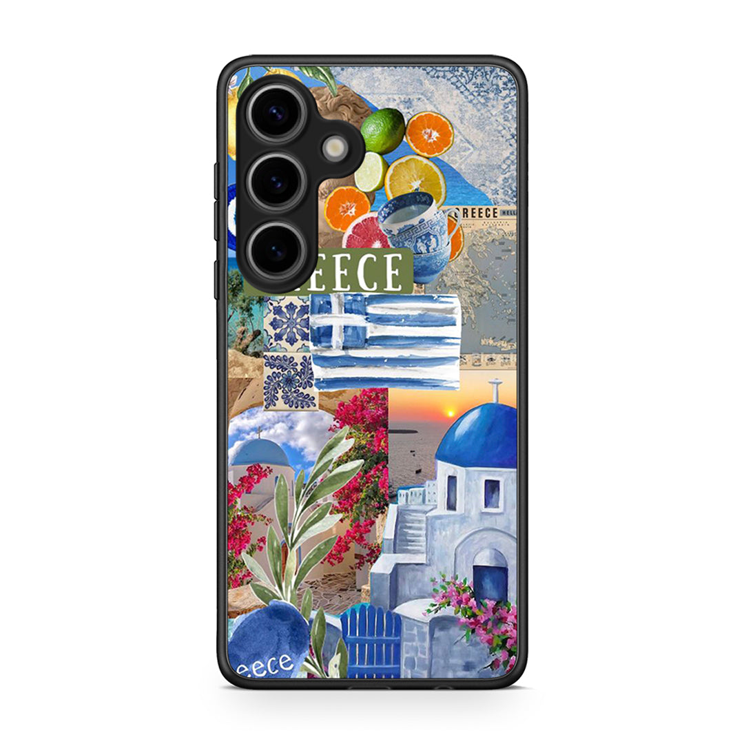 Samsung Galaxy S25 All Greek Θήκη από τη Smartfits με σχέδιο στο πίσω μέρος και μαύρο περίβλημα | Smartphone case with colorful back and black bezels by Smartfits