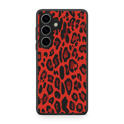 4 - Samsung Galaxy S25 Red Leopard Animal case, cover, bumper