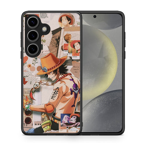 Θήκη Samsung Galaxy S25 Anime Collage από τη Smartfits με σχέδιο στο πίσω μέρος και μαύρο περίβλημα | Samsung Galaxy S25 Anime Collage case with colorful back and black bezels