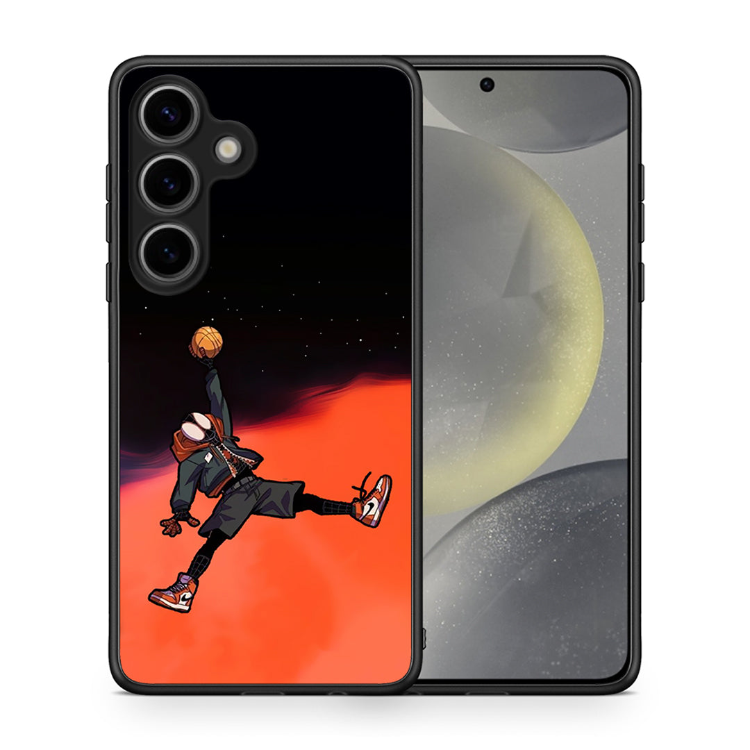 Θήκη Samsung Galaxy S25 Basketball Hero από τη Smartfits με σχέδιο στο πίσω μέρος και μαύρο περίβλημα | Samsung Galaxy S25 Basketball Hero case with colorful back and black bezels