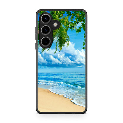 Samsung Galaxy S25 Beautiful Beach θήκη από τη Smartfits με σχέδιο στο πίσω μέρος και μαύρο περίβλημα | Smartphone case with colorful back and black bezels by Smartfits