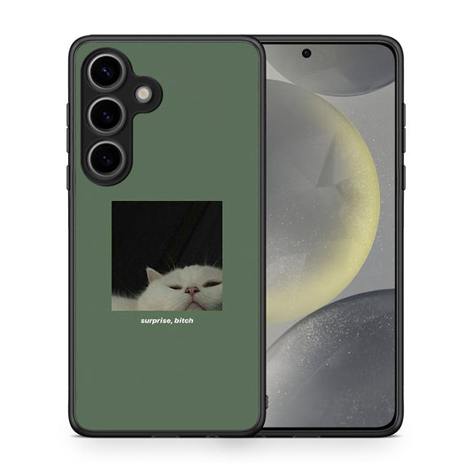 Θήκη Samsung Galaxy S25 Bitch Surprise από τη Smartfits με σχέδιο στο πίσω μέρος και μαύρο περίβλημα | Samsung Galaxy S25 Bitch Surprise case with colorful back and black bezels