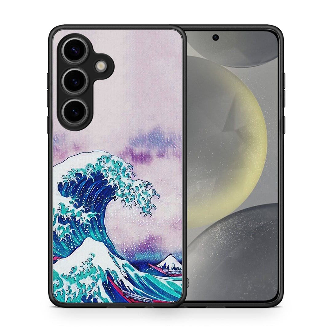 Θήκη Samsung Galaxy S25 Blue Waves από τη Smartfits με σχέδιο στο πίσω μέρος και μαύρο περίβλημα | Samsung Galaxy S25 Blue Waves case with colorful back and black bezels