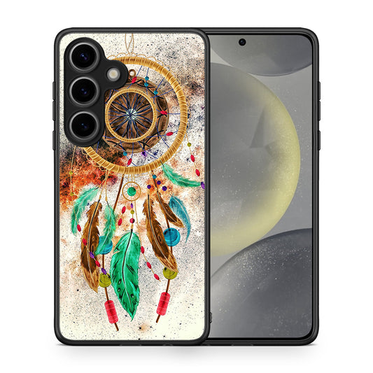 Θήκη Samsung Galaxy S25 DreamCatcher Boho από τη Smartfits με σχέδιο στο πίσω μέρος και μαύρο περίβλημα | Samsung Galaxy S25 DreamCatcher Boho case with colorful back and black bezels