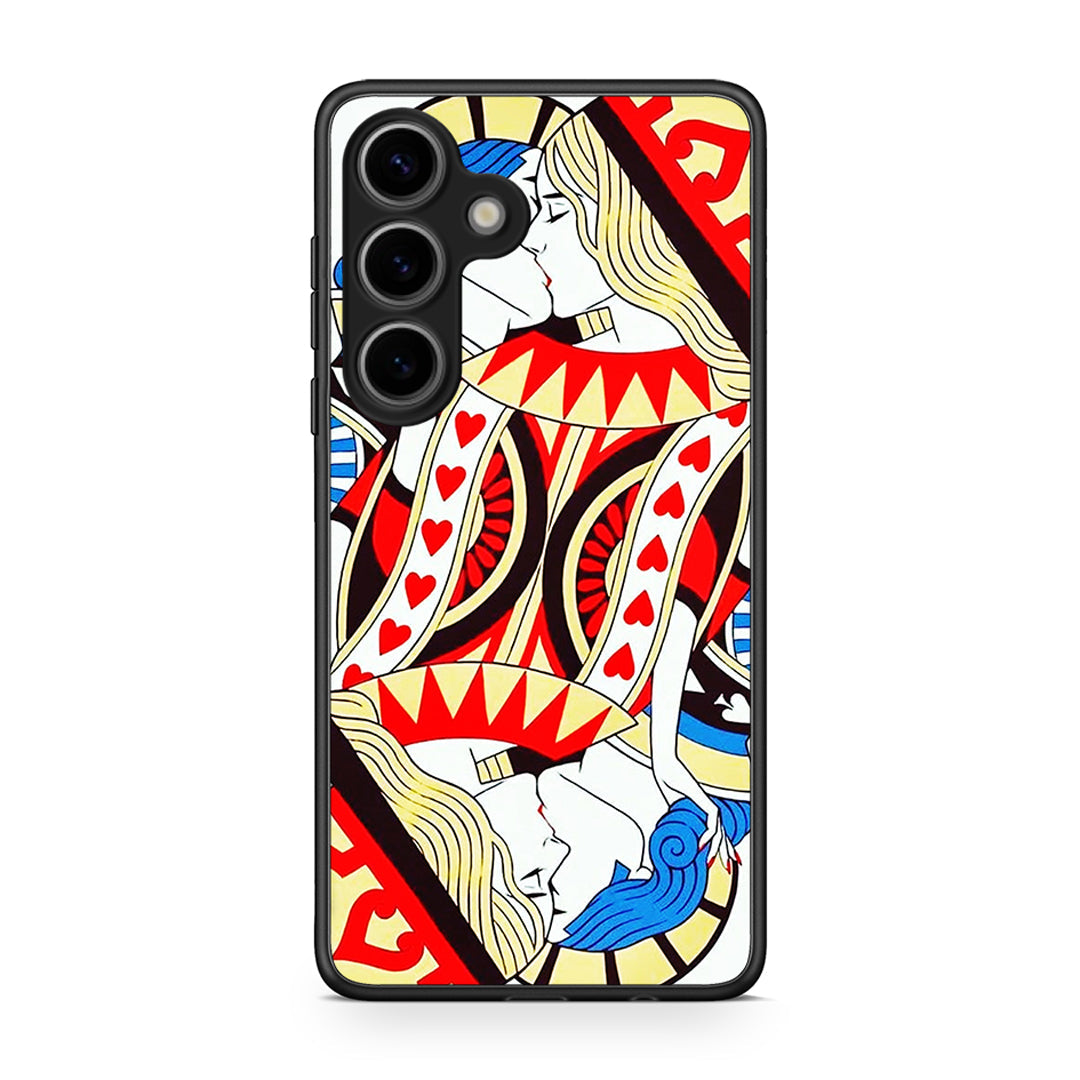 Samsung Galaxy S25 Card Love θήκη από τη Smartfits με σχέδιο στο πίσω μέρος και μαύρο περίβλημα | Smartphone case with colorful back and black bezels by Smartfits