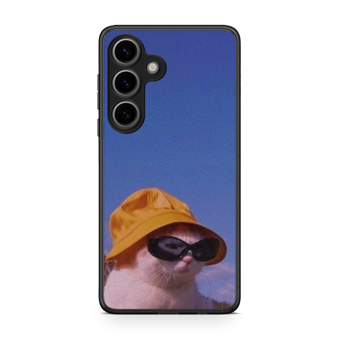 Samsung Galaxy S25 Cat Diva θήκη από τη Smartfits με σχέδιο στο πίσω μέρος και μαύρο περίβλημα | Smartphone case with colorful back and black bezels by Smartfits