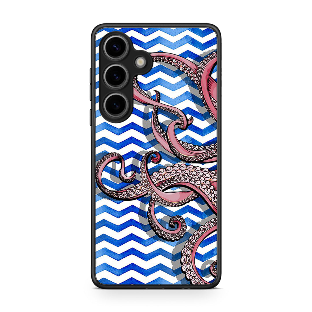 Samsung Galaxy S25 Chevron Devilfish θήκη από τη Smartfits με σχέδιο στο πίσω μέρος και μαύρο περίβλημα | Smartphone case with colorful back and black bezels by Smartfits
