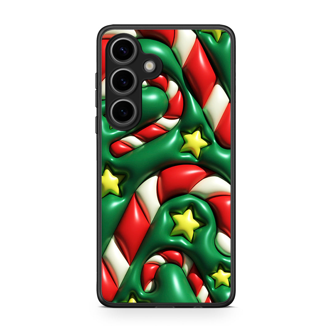 Samsung Galaxy S25 Christmas Bubbles θήκη από τη Smartfits με σχέδιο στο πίσω μέρος και μαύρο περίβλημα | Smartphone case with colorful back and black bezels by Smartfits