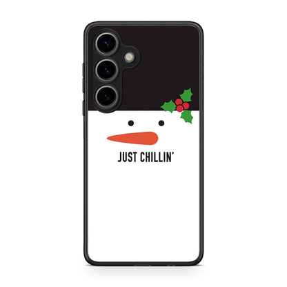 Samsung Galaxy S25 Christmas Chillin θήκη από τη Smartfits με σχέδιο στο πίσω μέρος και μαύρο περίβλημα | Smartphone case with colorful back and black bezels by Smartfits